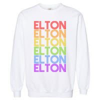 Elton Wordmark Pattern Retro Style Garment-Dyed Sweatshirt