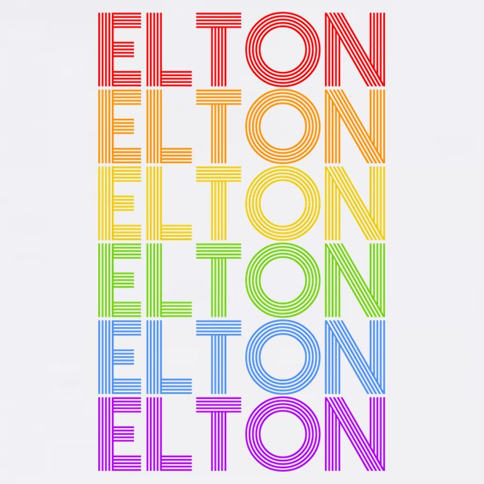 Elton Wordmark Pattern Retro Style Garment-Dyed Sweatshirt