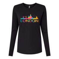 England London Uk British London Womens Cotton Relaxed Long Sleeve T-Shirt