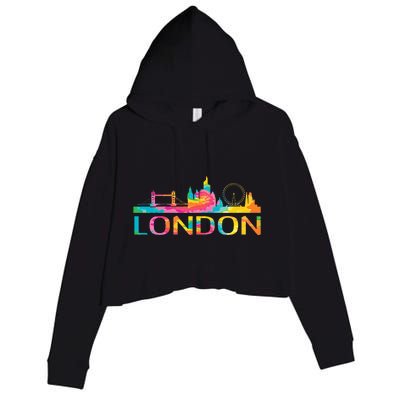 England London Uk British London Crop Fleece Hoodie