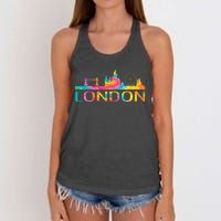 England London Uk British London Women's Knotted Racerback Tank