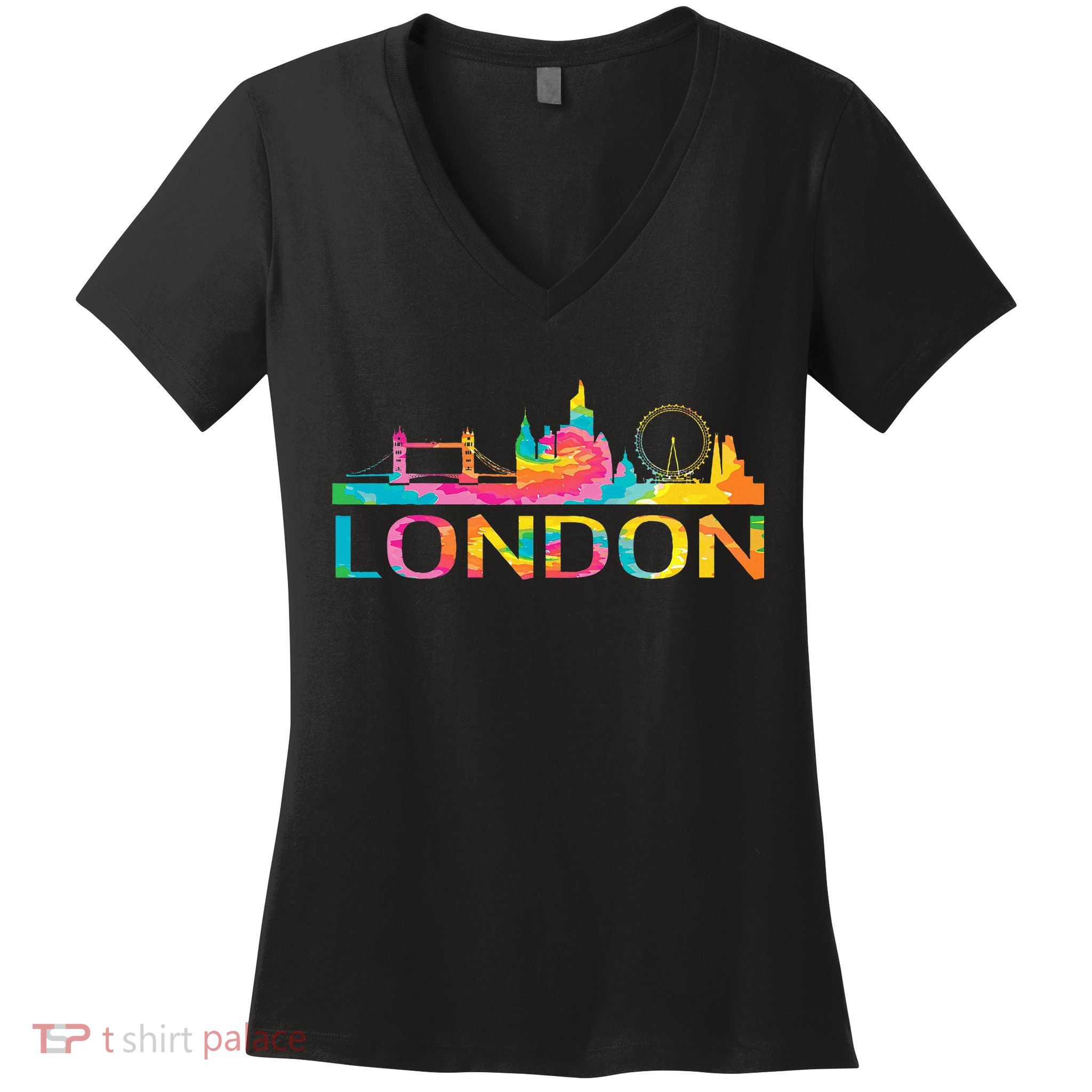 England London Uk British London Women's V-Neck T-Shirt