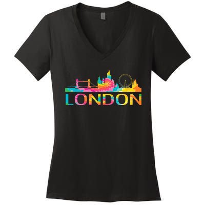 England London Uk British London Women's V-Neck T-Shirt