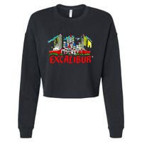 Excalibur Las Vegas Hotel Casino Retro Vintage Cropped Pullover Crew