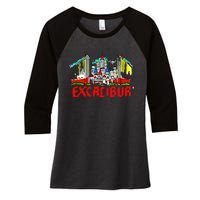 Excalibur Las Vegas Hotel Casino Retro Vintage Women's Tri-Blend 3/4-Sleeve Raglan Shirt