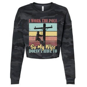 Electricians Lineman Worker Pride Cropped Pullover Crew