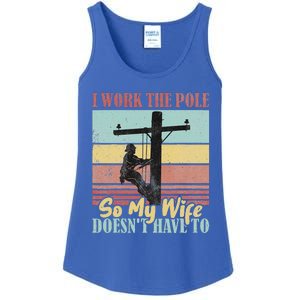 Electricians Lineman Worker Pride Ladies Essential Tank