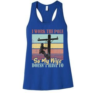 Electricians Lineman Worker Pride Women's Racerback Tank