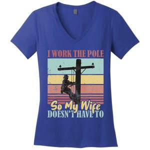 Electricians Lineman Worker Pride Women's V-Neck T-Shirt