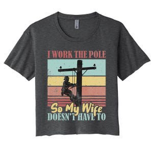 Electricians Lineman Worker Pride Women's Crop Top Tee