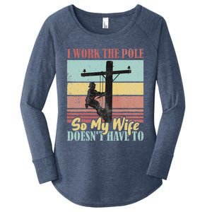 Electricians Lineman Worker Pride Women's Perfect Tri Tunic Long Sleeve Shirt