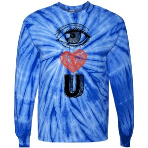 Eye Love You Gift Tie-Dye Long Sleeve Shirt