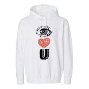 Eye Love You Gift Garment-Dyed Fleece Hoodie