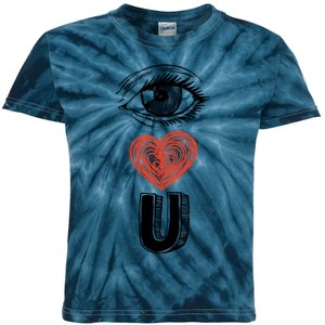 Eye Love You Gift Kids Tie-Dye T-Shirt