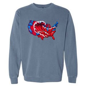 Election Map 2024 Presidential Race Red Republican Wave Garment-Dyed Sweatshirt