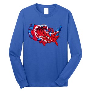 Election Map 2024 Presidential Race Red Republican Wave Long Sleeve Shirt