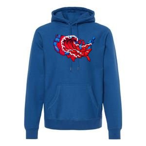 Election Map 2024 Presidential Race Red Republican Wave Premium Hoodie