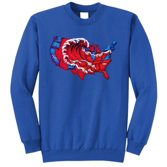 Election Map 2024 Presidential Race Red Republican Wave Tall Sweatshirt