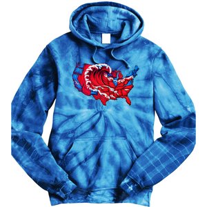 Election Map 2024 Presidential Race Red Republican Wave Tie Dye Hoodie