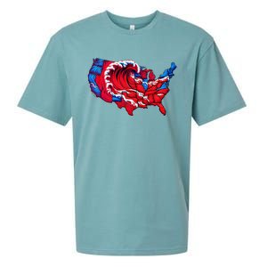 Election Map 2024 Presidential Race Red Republican Wave Sueded Cloud Jersey T-Shirt