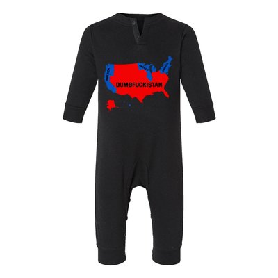 Election Map 2024 United States Of America Dumbfuckistan Infant Fleece One Piece