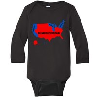 Election Map 2024 United States Of America Dumbfuckistan Baby Long Sleeve Bodysuit