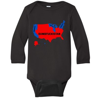 Election Map 2024 United States Of America Dumbfuckistan Baby Long Sleeve Bodysuit