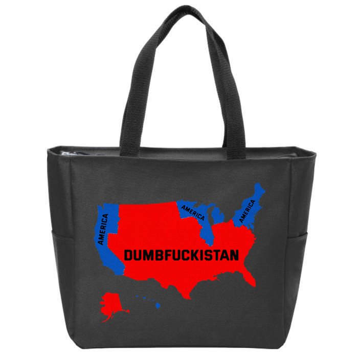 Election Map 2024 United States Of America Dumbfuckistan Zip Tote Bag