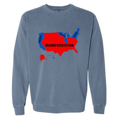 Election Map 2024 United States Of America Dumbfuckistan Garment-Dyed Sweatshirt