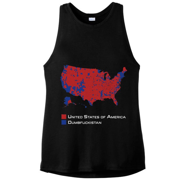 Election Map 2024 United States Of America Dumbfuckistan Ladies PosiCharge Tri-Blend Wicking Tank
