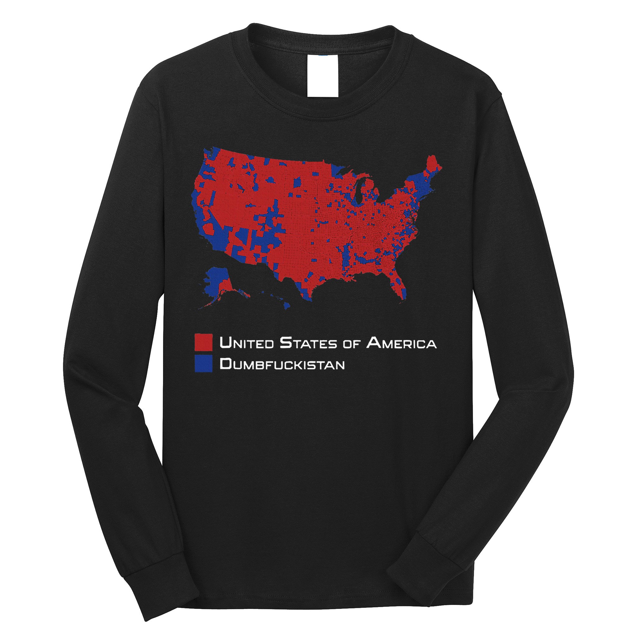 Election Map 2024 United States Of America Dumbfuckistan Long Sleeve Shirt