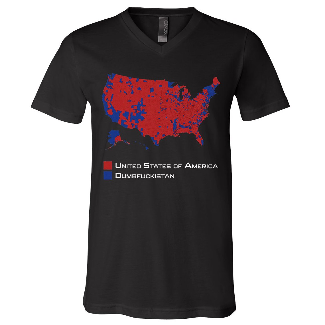 Election Map 2024 United States Of America Dumbfuckistan V-Neck T-Shirt