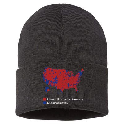 Election Map 2024 United States Of America Dumbfuckistan Sustainable Knit Beanie