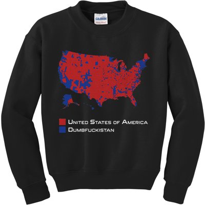Election Map 2024 United States Of America Dumbfuckistan Kids Sweatshirt