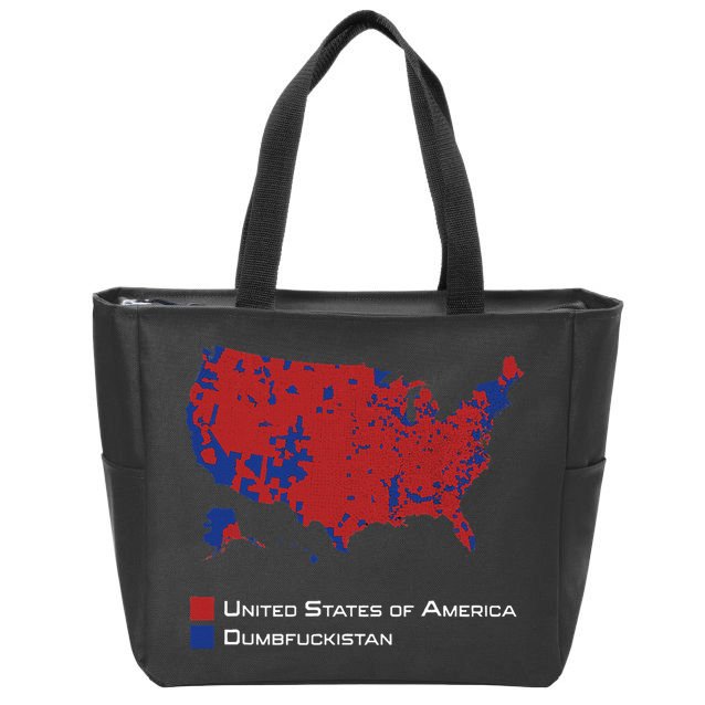 Election Map 2024 United States Of America Dumbfuckistan Zip Tote Bag