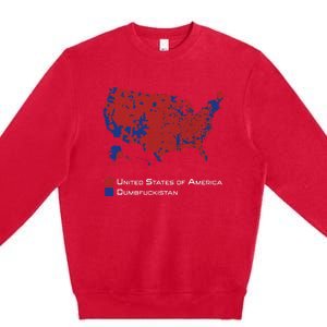 Election Map 2024 United States Of America Dumbfuckistan Premium Crewneck Sweatshirt