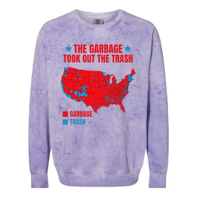 Electoral Map 2024 The Garbage Took Out The Trash Colorblast Crewneck Sweatshirt