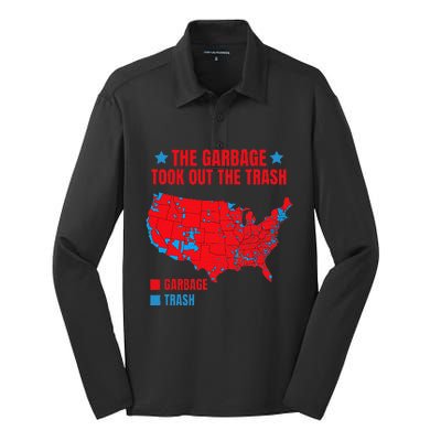 Electoral Map 2024 The Garbage Took Out The Trash Silk Touch Performance Long Sleeve Polo