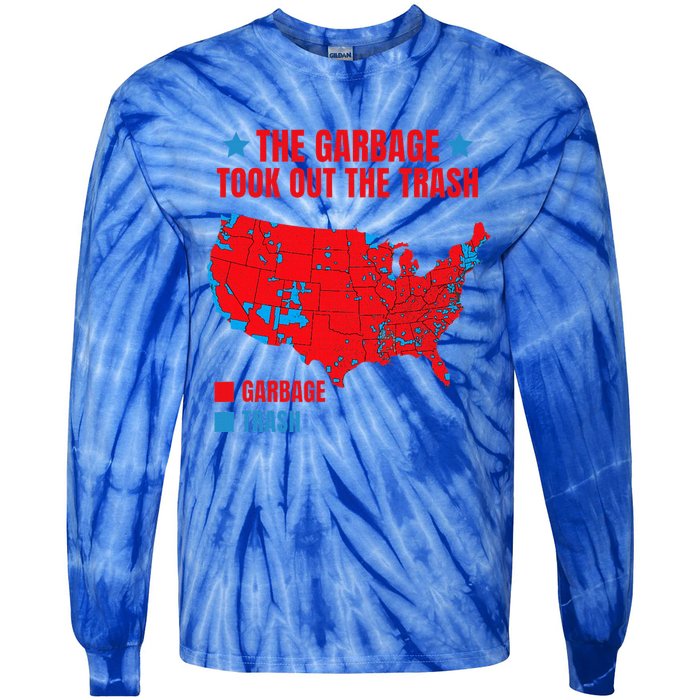 Electoral Map 2024 The Garbage Took Out The Trash Tie-Dye Long Sleeve Shirt