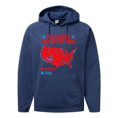 Electoral Map 2024 The Garbage Took Out The Trash Performance Fleece Hoodie