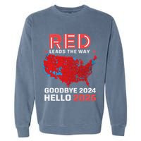 Election Map 2024 Usa Goodbye 2024 Hello 2025 Garment-Dyed Sweatshirt