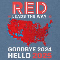Election Map 2024 Usa Goodbye 2024 Hello 2025 Garment-Dyed Sweatshirt