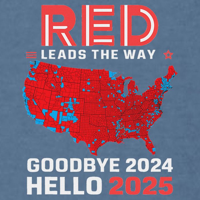 Election Map 2024 Usa Goodbye 2024 Hello 2025 Garment-Dyed Sweatshirt
