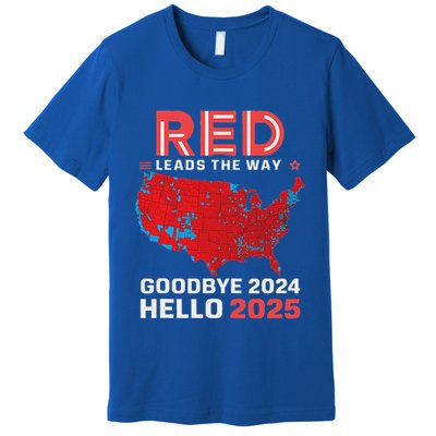 Election Map 2024 Usa Goodbye 2024 Hello 2025 Premium T-Shirt