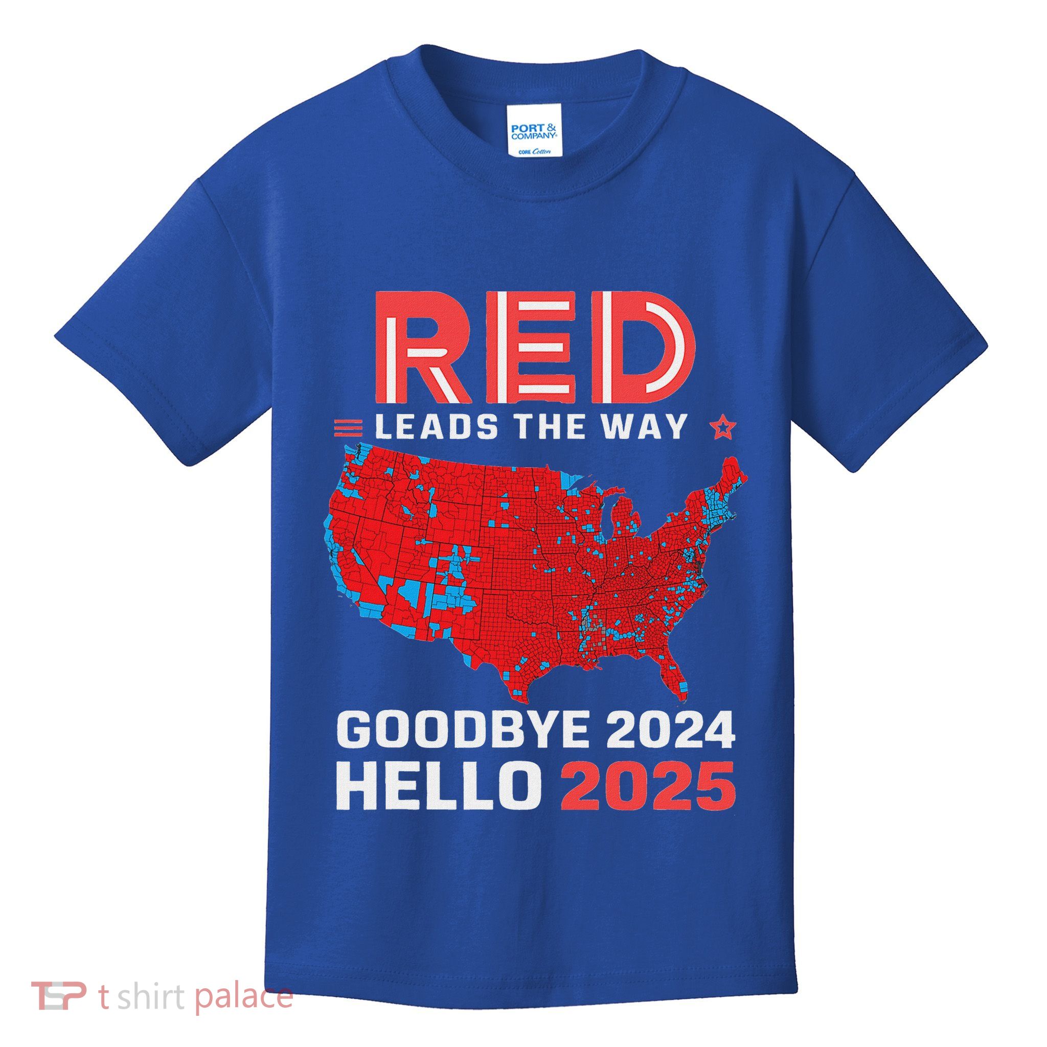Election Map 2024 Usa Goodbye 2024 Hello 2025 Kids T-Shirt