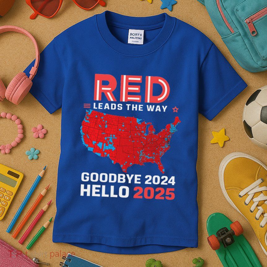 Election Map 2024 Usa Goodbye 2024 Hello 2025 Kids T-Shirt