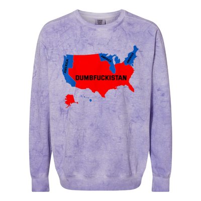 Election Map 2024 United States Of America Dumbfuckistan Colorblast Crewneck Sweatshirt