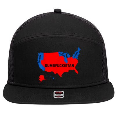 Election Map 2024 United States Of America Dumbfuckistan 7 Panel Mesh Trucker Snapback Hat