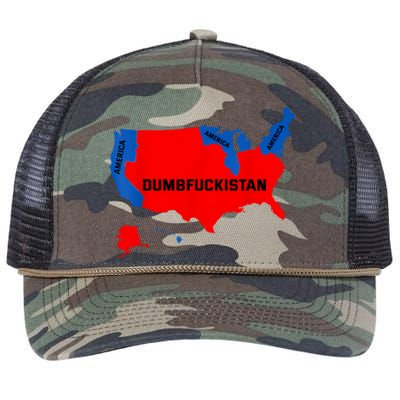 Election Map 2024 United States Of America Dumbfuckistan Retro Rope Trucker Hat Cap