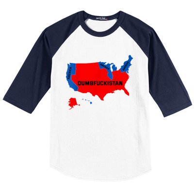 Election Map 2024 United States Of America Dumbfuckistan Baseball Sleeve Shirt